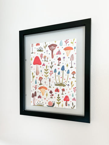 Wonderland Mushrooms Art Print